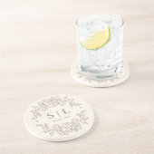 Minimalistische Elegante auf der Hochzeit mit weiß Getränkeuntersetzer (Seite)