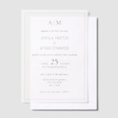 Minimalistische Elegante B&W Classic Wedding Pergament Einladungen (Versetzt)