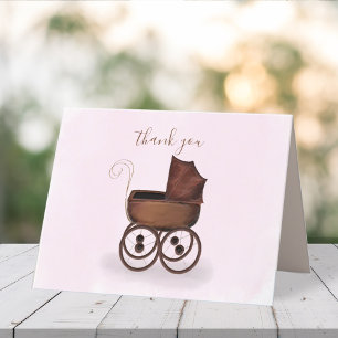 Minimalistische elegante Baby-Dankeschön-Kinderwag Dankeskarte
