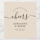 Minimalistische, elegante Beige und Schwarze Hochz Weinetikett (Einzelnes Label)