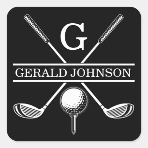 Minimalistische elegante benutzerdefinierte Golfmo Quadratischer Aufkleber