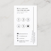 Minimalistische elegante Black and White Loyalty C Visitenkarte (Rückseite)