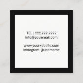 Minimalistische elegante Black Bow Krawatte Modern Quadratische Visitenkarte (Rückseite)