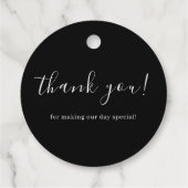 Minimalistische, elegante Black Monogram Classic W Geschenkanhänger (Rückseite)