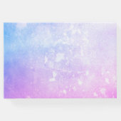 Minimalistische, elegante, blaue lila Hochzeit Gästebuch (Rückseite)