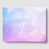 Minimalistische, elegante, blaue lila Hochzeit Gästebuch (Rückseite)