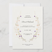 Minimalistische elegante Blume Hochzeit Einladung (Vorderseite)