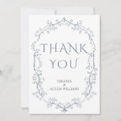 Minimalistische Elegante Blumenhochzeit Dankeschön Dankeskarte (Vorderseite)