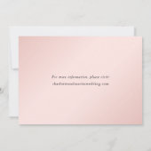 Minimalistische Elegante Blush und Black Wedding Save The Date (Rückseite)