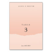 Minimalistische Elegante Blush Wedding Tischnummer (Vorderseite)