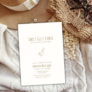 Minimalistische Elegante Boho-Albere-Gans-Baby-Par Einladung