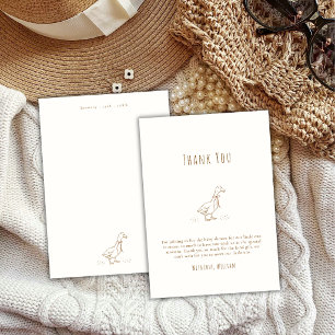 Minimalistische elegante Boho-lustige-Gans-Baby-Pa Dankeskarte