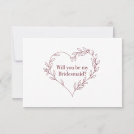 Minimalistische elegante Braidsmaid-Vorschlagskart Einladung