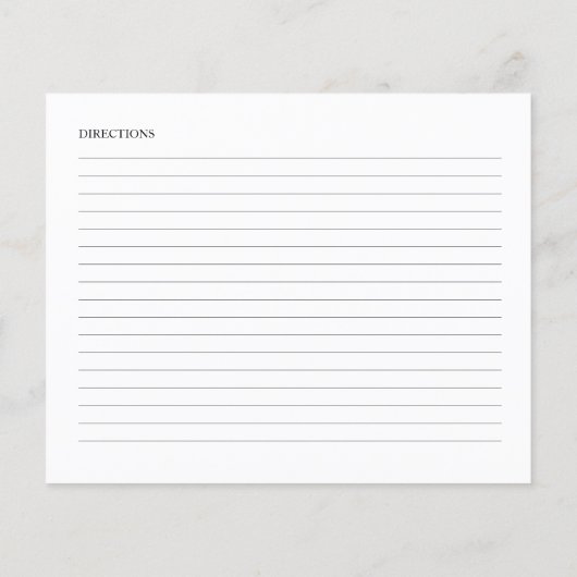 Minimalistische elegante Brautparty Rezeptionskart (Rückseite)