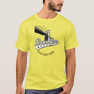 Minimalistische elegante Brooklyn-Design gelbe Blu T-Shirt