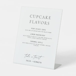 Minimalistische elegante Cupcake-Geschmacksrichtun Sockelschild