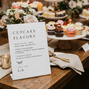 Minimalistische elegante Cupcake-Geschmacksrichtun Sockelschild
