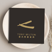 Minimalistische Elegante Dark Imitate Gold Razor B Quadratische Visitenkarte