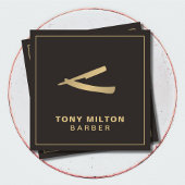Minimalistische Elegante Dark Imitate Gold Razor B Quadratische Visitenkarte