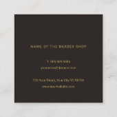 Minimalistische Elegante Dark Imitate Gold Razor B Quadratische Visitenkarte (Rückseite)