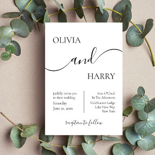 Minimalistische elegante Einladung zur Hochzeit Sc