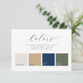 Minimalistische elegante Farben bei Hochzeiten Begleitkarte (Stehend Vorderseite)