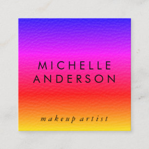 Minimalistische Elegante farbenfrohe Textur Quadratische Visitenkarte