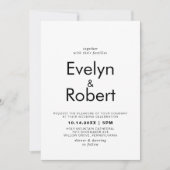 Minimalistische Elegante Feierliche Hochzeit Einladung (Vorderseite)