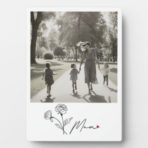 Minimalistische elegante florale Mutter Fotoplatte