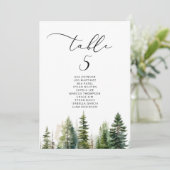 Minimalistische elegante Forest Table Seekarte Einladung (Stehend Vorderseite)