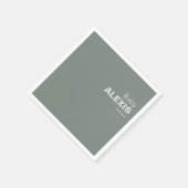 Minimalistische Elegante formale Green Baby-Dusche Serviette (Ecke)