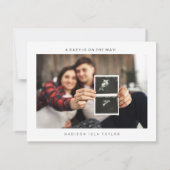 Minimalistische Elegante Foto Baby Announcement Ca Dankeskarte (Rückseite)