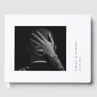 Minimalistische elegante Foto-Save-the-Date-Einlad Gästebuch