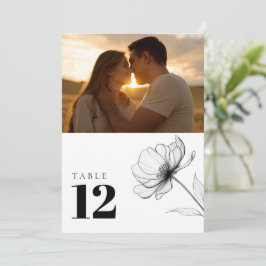 Minimalistische Elegante Foto Tischnummer