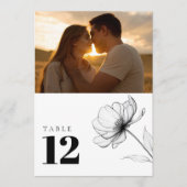 Minimalistische Elegante Foto Tischnummer (Vorderseite)