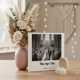 Minimalistische Elegante Foto-Typografie-Hochzeit Gästebuch
