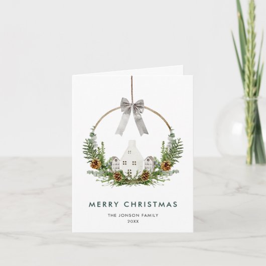 Minimalistische Elegante frohe Weihnachtskompositi Feiertagskarte (Vorderseite)