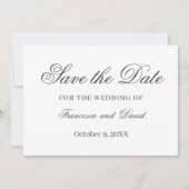 Minimalistische, elegante, graue Hochzeit retten d Save The Date (Vorderseite)