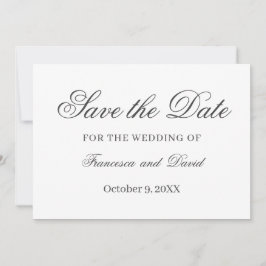 Minimalistische, elegante, graue Hochzeit retten d Save The Date