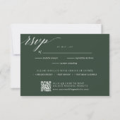 Minimalistische Elegante Grüne Hochzeit RSVP Karte (Vorderseite)