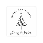 Minimalistische Elegante handgezeichnet Weihnachts Gummistempel (Prägung)