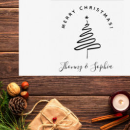 Minimalistische Elegante handgezeichnet Weihnachts Gummistempel