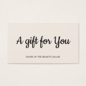 Minimalistische elegante helle Beige Salon Geschen (Vorderseite)