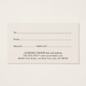 Minimalistische elegante helle Beige Salon Geschen (Rückseite)