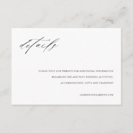 Minimalistische elegante Hochzeit Beilage Details Begleitkarte