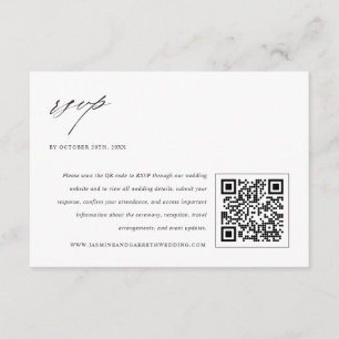 Minimalistische elegante Hochzeit Beilage RSVP-Kar Begleitkarte