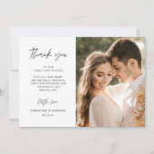 Minimalistische, elegante Hochzeit Danke Fotokarte Einladung (Vorderseite)