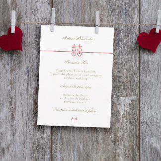Minimalistische, elegante Hochzeit des doppelten G Einladung