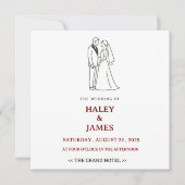 Minimalistische Elegante Hochzeit Einladung (Vorderseite)