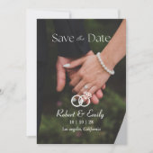 Minimalistische, elegante Hochzeit im Foto Save The Date (Vorderseite)
